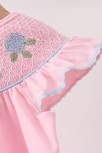 Pink Hydrangea Bow Smocked Dress - ARIA KIDS