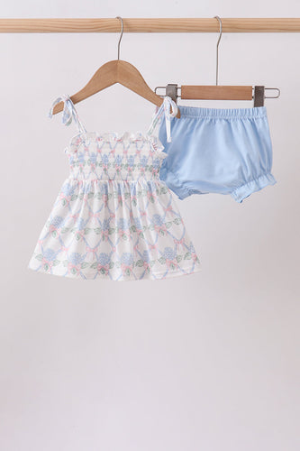 Blue Floral Bloomer Set - ARIA KIDS
