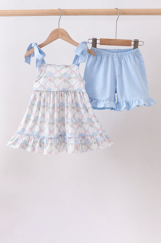 Blue Floral Ruffle Set - ARIA KIDS