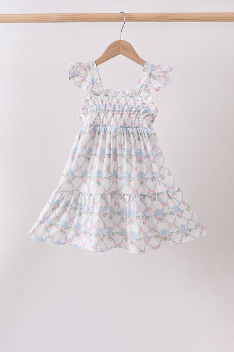 Blue Floral Ruffle Dress - ARIA KIDS
