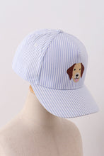 Puppy Embroidered Seersucker Cap - ARIA KIDS