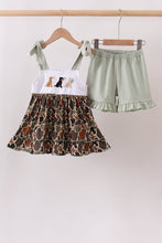 Camo Hunting Embroidered Ruffle Shorts Set - ARIA KIDS