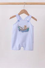 Blue Puppy Applique Seersucker Jon Jon