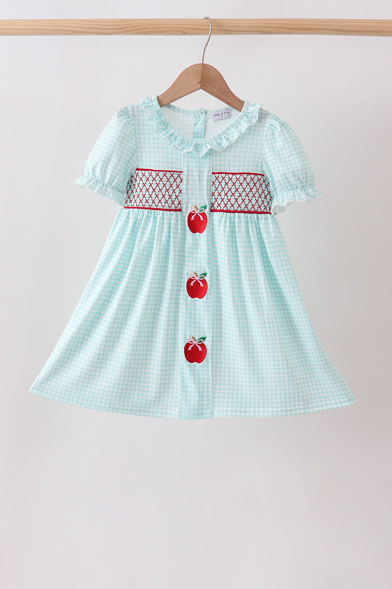 Blue Apple Smocked Dress - ARIA KIDS