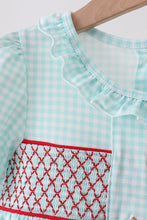 Blue Apple Smocked Dress - ARIA KIDS