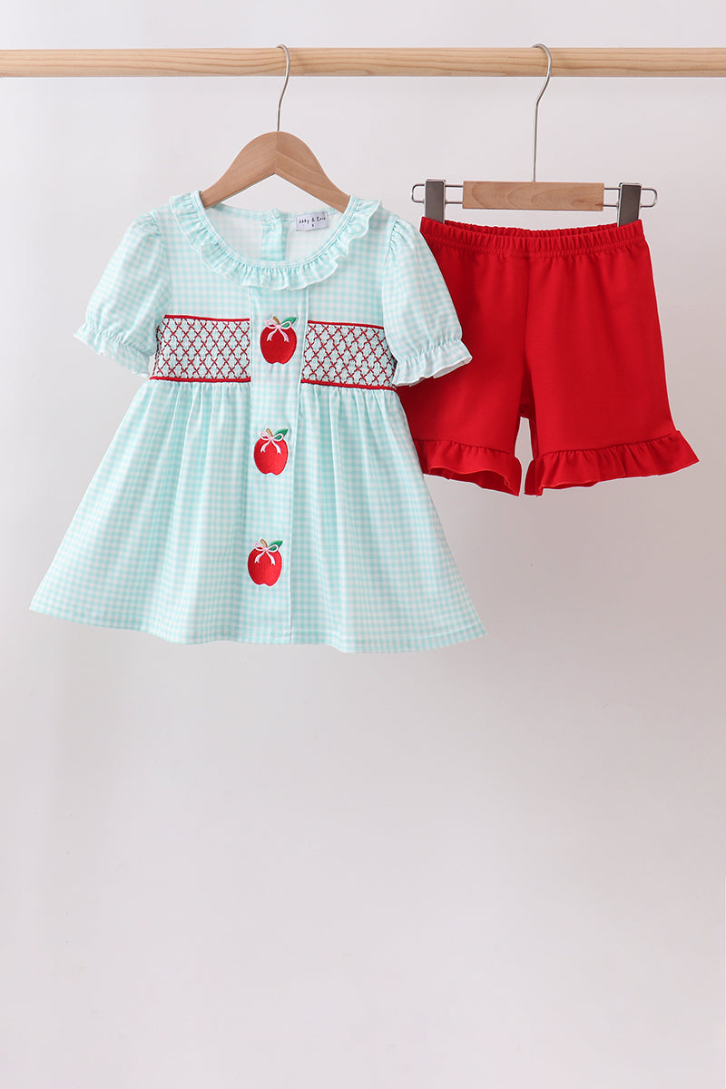 Blue Apple Smocked Ruffle Shorts Set - ARIA KIDS