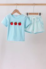 Blue Apple Embroidered Shorts Set - ARIA KIDS