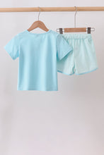 Blue Apple Embroidered Shorts Set - ARIA KIDS