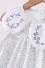 Blue Floral Embroidered Dress - ARIA KIDS