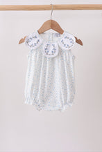 Blue Floral Embroidered Bubble - ARIA KIDS
