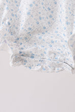 Blue Floral Embroidered Bubble - ARIA KIDS