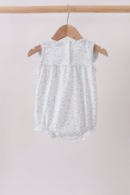 Blue Floral Embroidered Bubble - ARIA KIDS