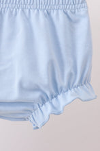 Blue Floral Embroidered Bloomer Set - ARIA KIDS