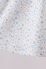 Blue Floral Embroidered Bloomer Set - ARIA KIDS