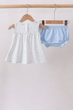 Blue Floral Embroidered Bloomer Set - ARIA KIDS