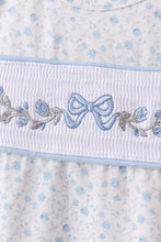 Blue Floral Smocked Ruffle Bloomer Set - ARIA KIDS