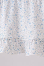 Blue Floral Smocked Ruffle Bloomer Set - ARIA KIDS