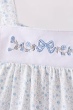 Blue Floral Embroidered Ruffle Shorts Set - ARIA KIDS