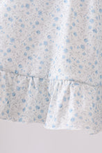 Blue Floral Embroidered Ruffle Shorts Set - ARIA KIDS