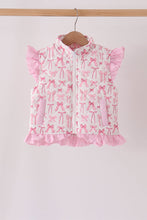 Pink bow ruffle vest - ARIA KIDS
