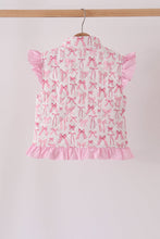 Pink bow ruffle vest - ARIA KIDS