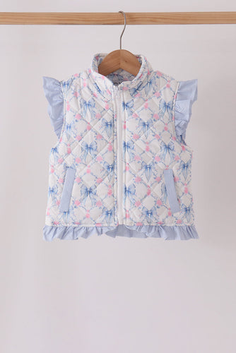Sky floral bow ruffle vest - ARIA KIDS