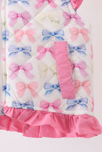 Hot pink bow ruffle vest - ARIA KIDS