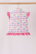 Hot pink bow ruffle vest - ARIA KIDS