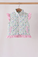 Pink floral ruffle vest - ARIA KIDS