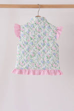 Pink floral ruffle vest - ARIA KIDS
