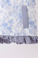 Blue floral ruffle vest - ARIA KIDS