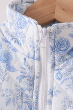 Blue floral ruffle vest - ARIA KIDS