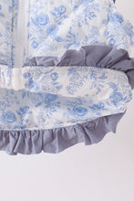 Blue floral ruffle vest - ARIA KIDS