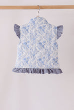 Blue floral ruffle vest - ARIA KIDS