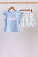 Blue Sailboat Embroidered Skorts Set - ARIA KIDS