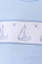 Blue Sailboat Embroidered Skorts Set - ARIA KIDS