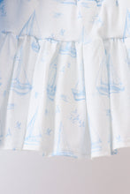 Blue Sailboat Embroidered Skorts Set - ARIA KIDS
