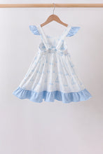 Blue Sailboat Smocked Ruffle Dress - ARIA KIDS