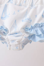 Blue Sailboat Smocked 2PC Swimsuit - ARIA KIDS