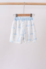 Blue Sailboat Embroidered Swim Trunks - ARIA KIDS