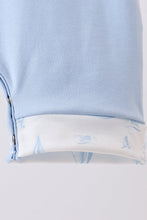 Blue Sailboat Embroidered Jon Jon - ARIA KIDS