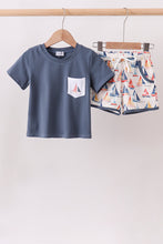 Blue Sailboat Print Shorts Set - ARIA KIDS