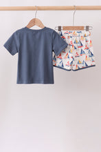 Blue Sailboat Print Shorts Set - ARIA KIDS