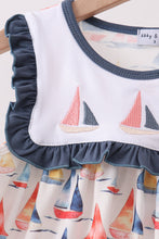 Blue Sailboat Embroidered Dress - ARIA KIDS