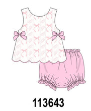 Pink Bow Print Bloomer Set