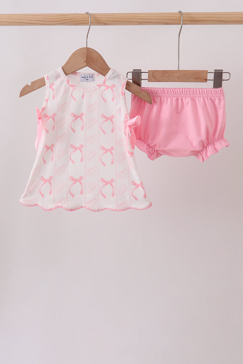 Pink Bow Print Bloomer Set - ARIA KIDS