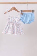 Blue Floral Smocked Bloomer Set - ARIA KIDS