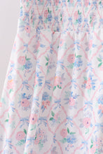 Blue Floral Smocked Mom Dress - ARIA KIDS