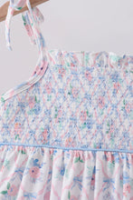 Blue Floral Smocked Ruffle Shorts Set - ARIA KIDS