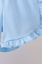 Blue Floral Smocked Ruffle Shorts Set - ARIA KIDS
